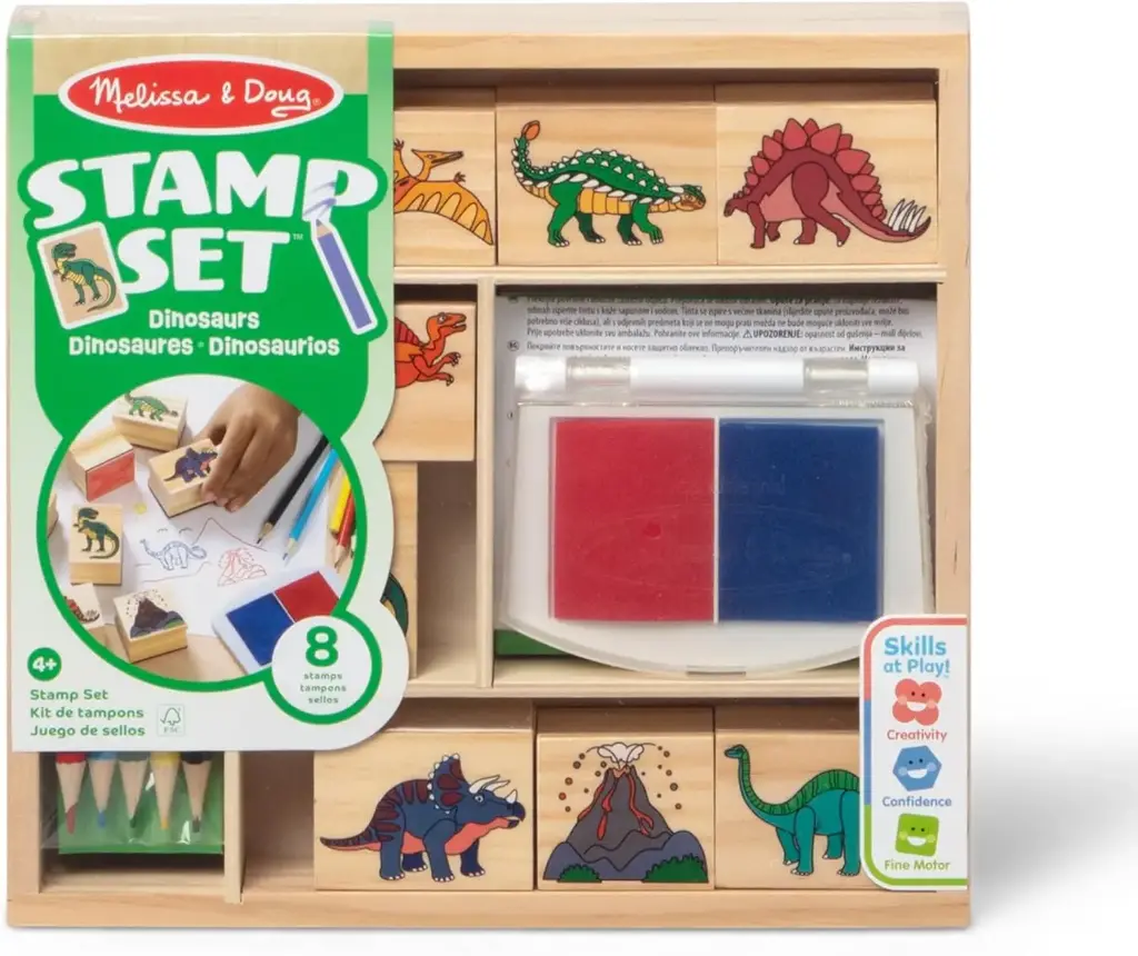 Melissa & Doug Wooden Stamp Set: Dinosaurs