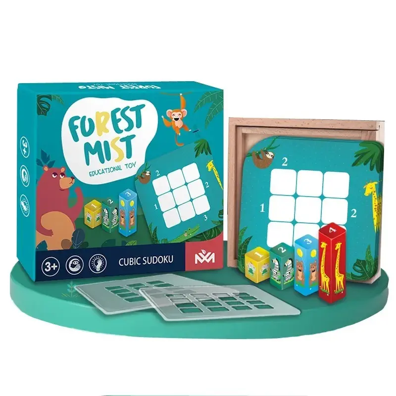 Forest Mist Cubic Sudoku — 3D Animal Puzzle Board Game