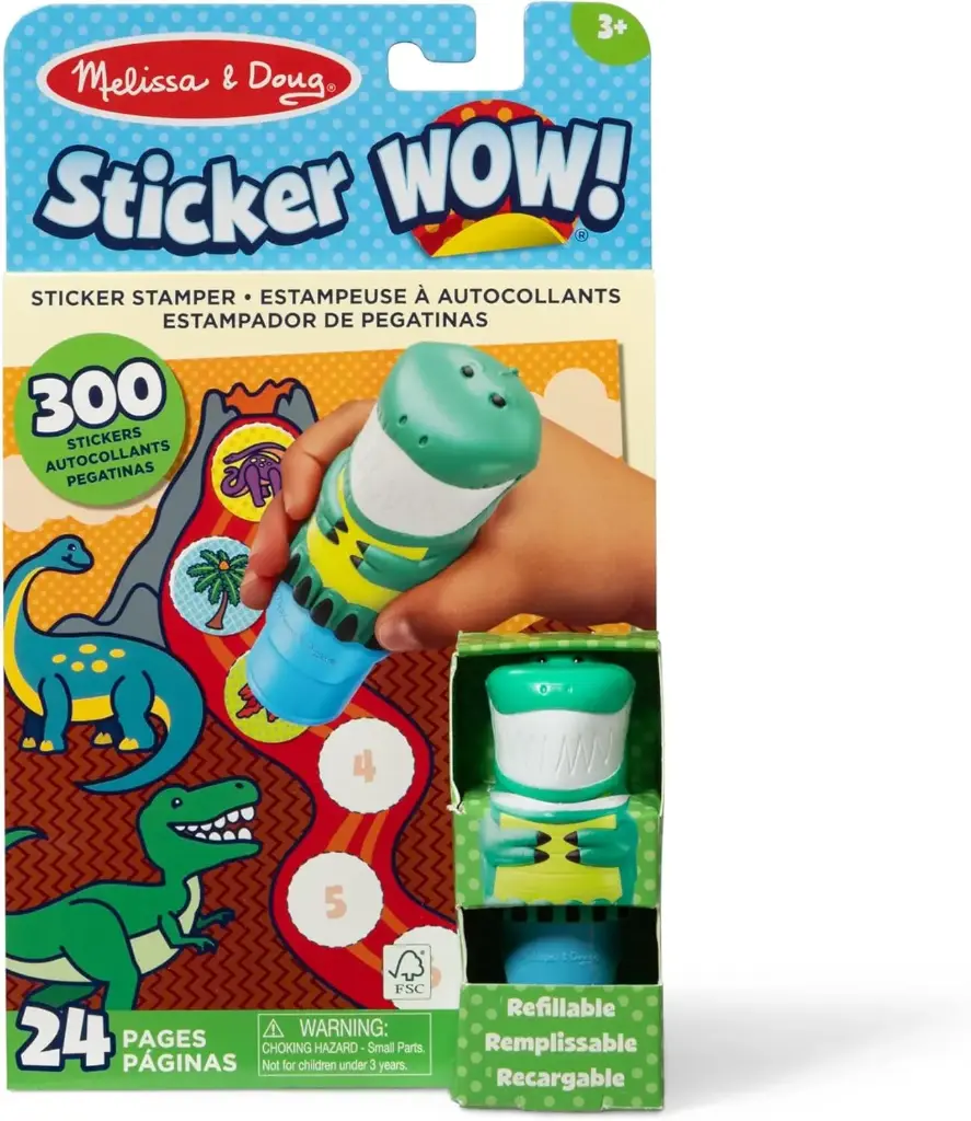 Melissa & Doug – Sticker Wow Dinosaur Sticker Stamper 