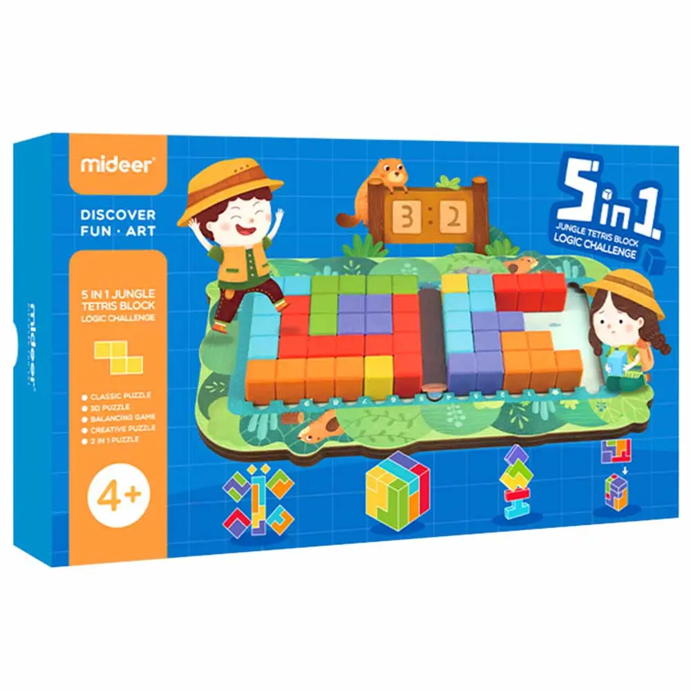 MiDeer – 5-in-1 Jungle Tetris Block Logic Challenge 