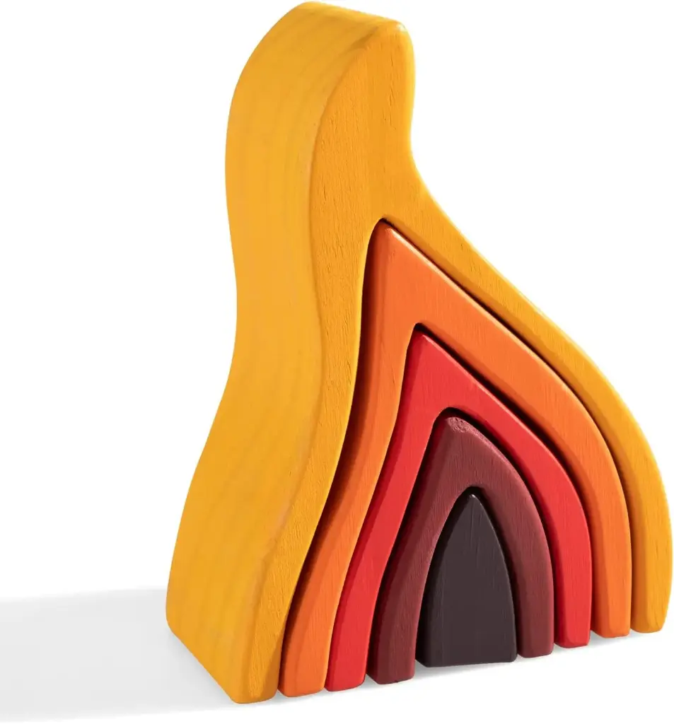 MERRYHEART – Wooden Rainbow Stacking Fire Elements 