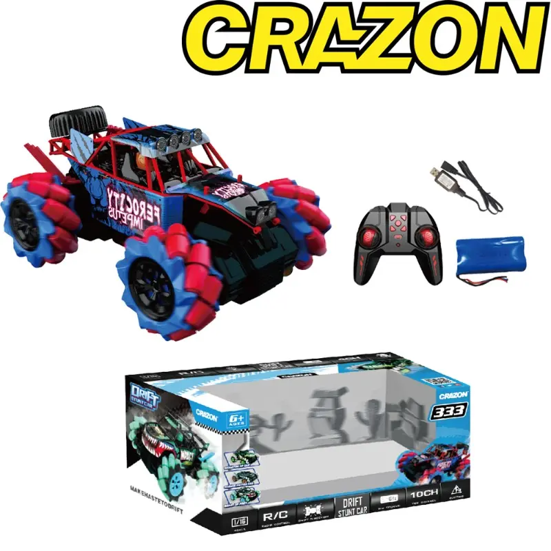 Crazon – 2.4G 4WD High Speed Drift Off-Road RC Car Blue and Red