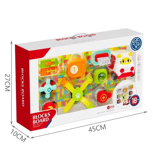 Activity Sensory Block Board Building Toys - 10 Pieces