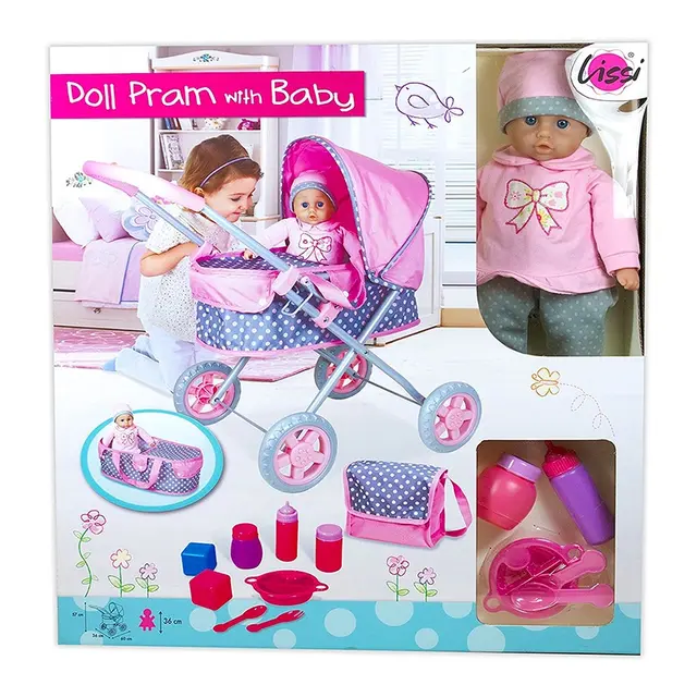 Lissi Doll Pram with Baby - 36cm