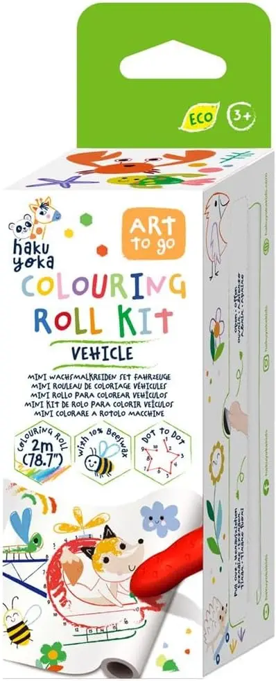 Haku Yoka Mini Colouring Roll Kit - Vehicle Style 