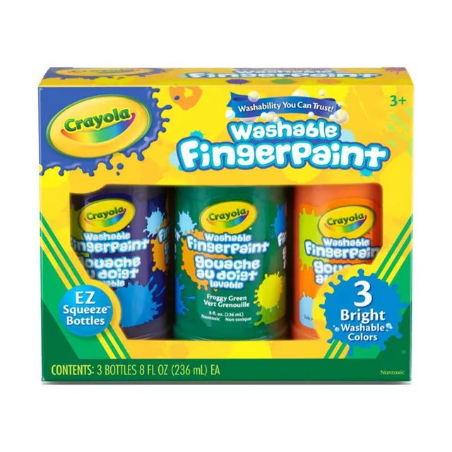Crayola 3ct Washable Finger Paint - Bold Colors