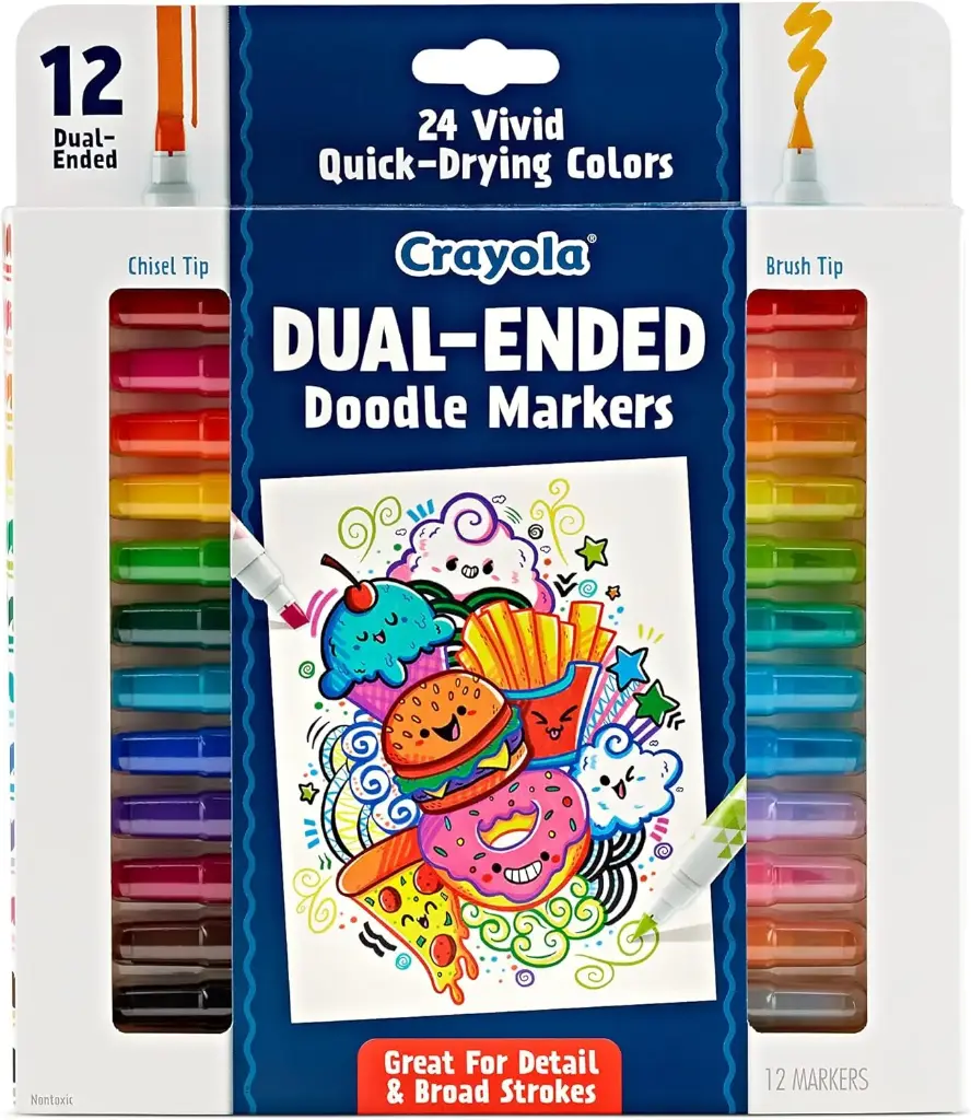 Crayola Dual Chisel Tip & Brush Markers - 12ct