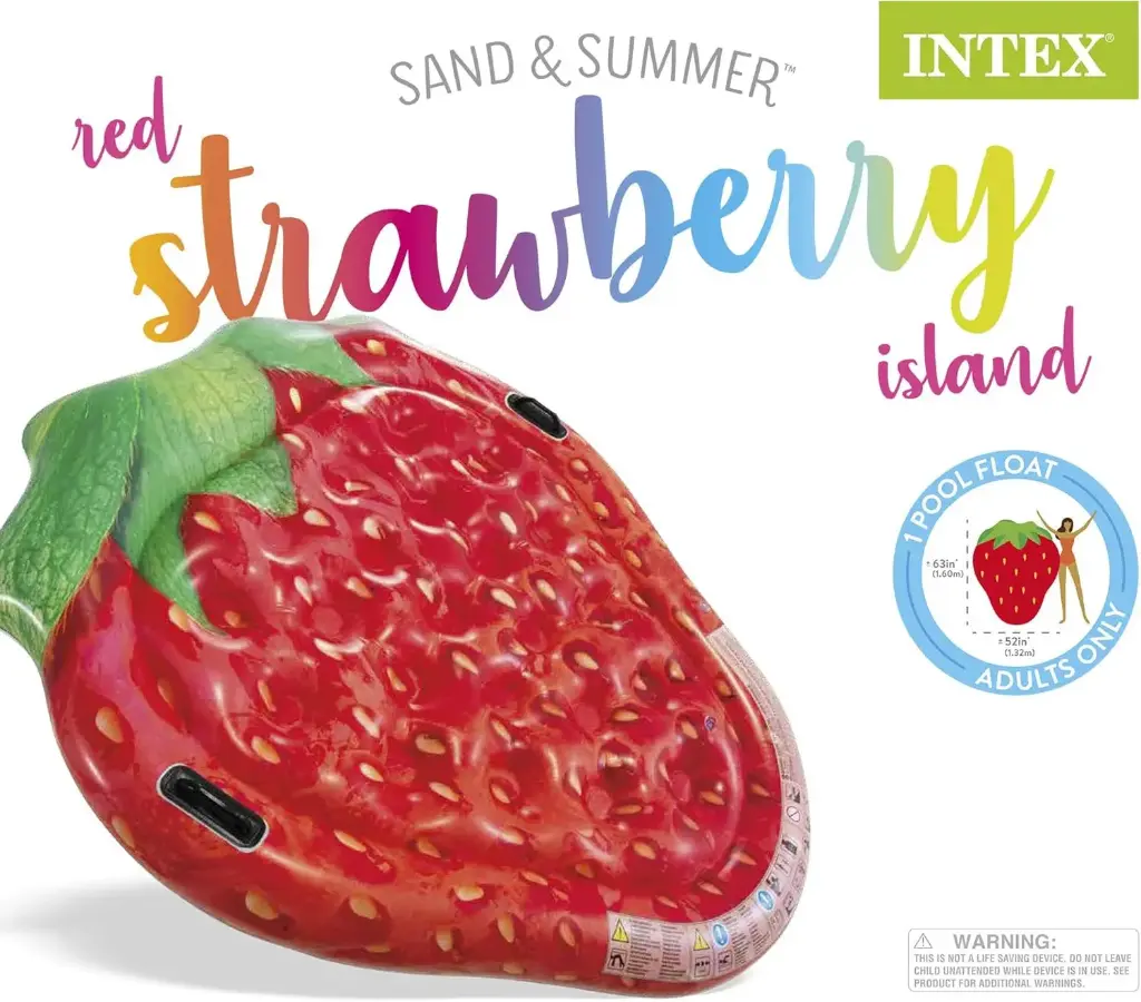 Intex Red Strawberry Inflatable Island 
