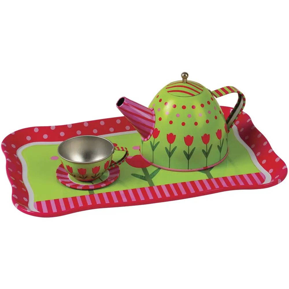 Children's Tea Set for Girls - 15 Pieces - Assorted Colours & Designs