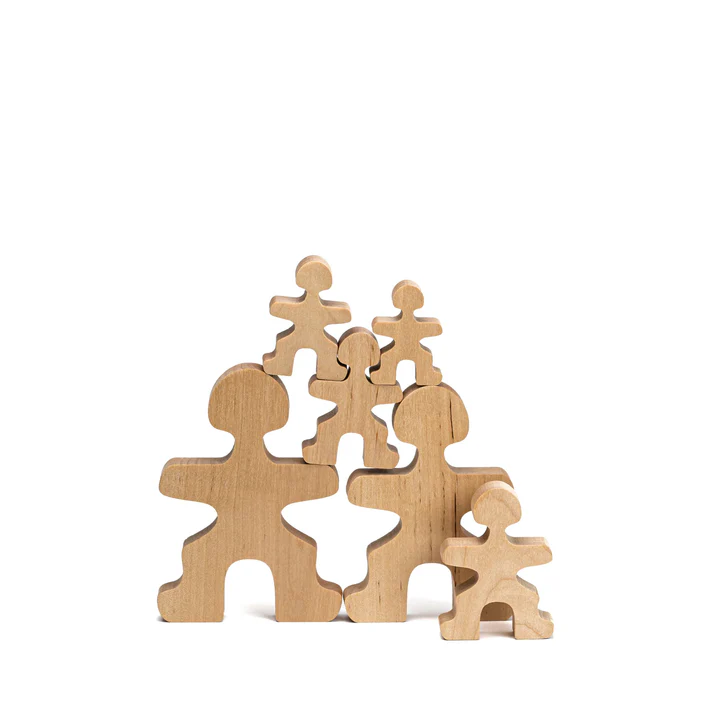 Wooden Balancing Minifigures - Flockmen - 43 Pieces 