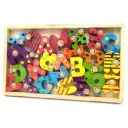 Wooden Capital Alphabet A-Z with Colorful Cartoon Design 