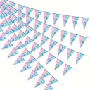 Boy or Girl Gender Reveal Hanging Triangle Pennant Sign 